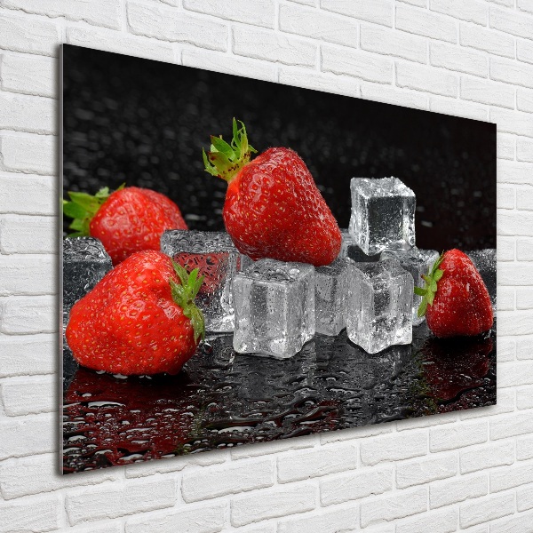 Acrylic print Ice strawberries