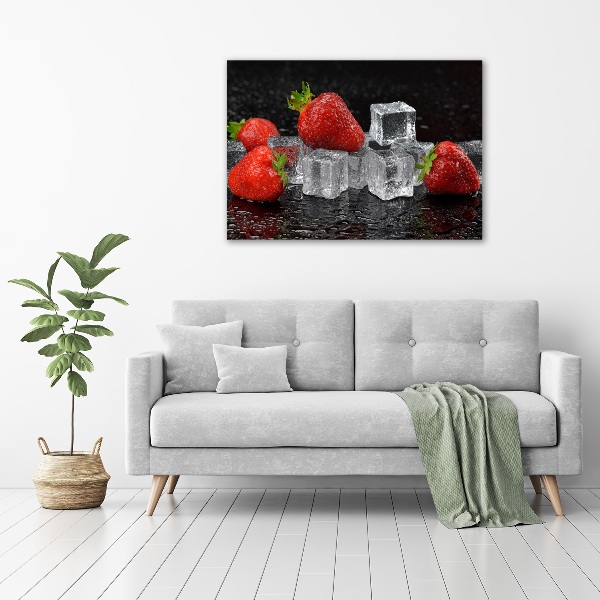 Acrylic print Ice strawberries