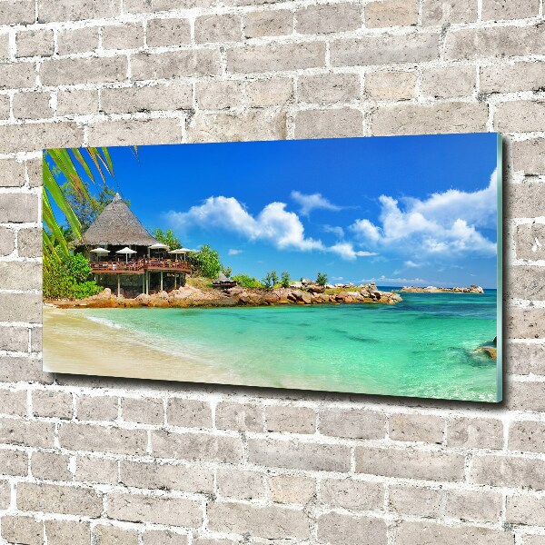 Wall art acrylic Seychelles beach