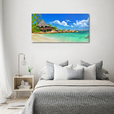 Wall art acrylic Seychelles beach