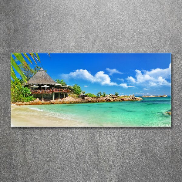 Wall art acrylic Seychelles beach