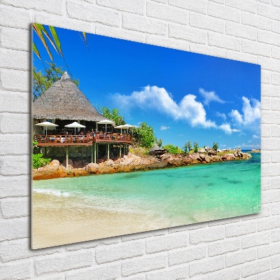 Wall art acrylic Seychelles beach