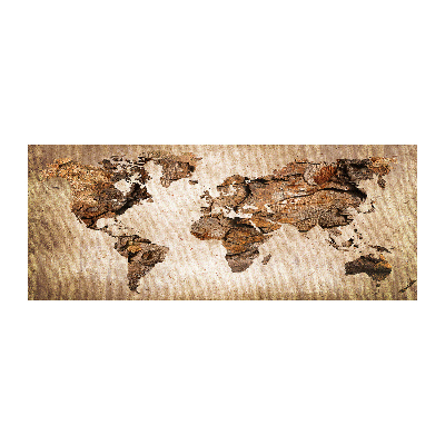 Acrylic wall art World map wood