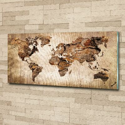 Acrylic wall art World map wood