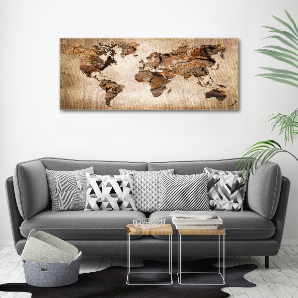 Acrylic wall art World map wood