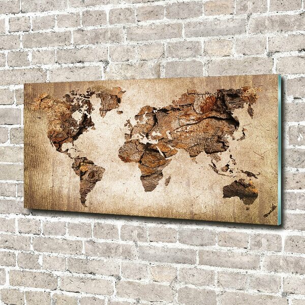 Acrylic wall art World map wood