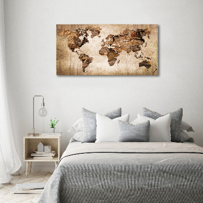 Acrylic wall art World map wood