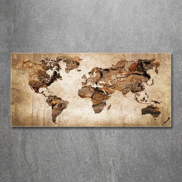 Acrylic wall art World map wood