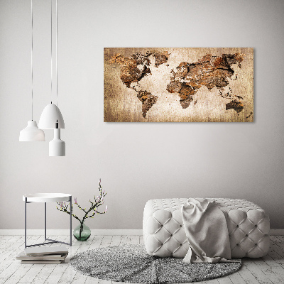 Acrylic wall art World map wood