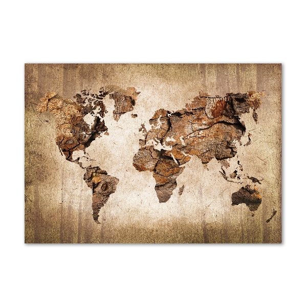 Acrylic wall art World map wood