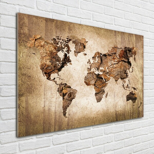 Acrylic wall art World map wood