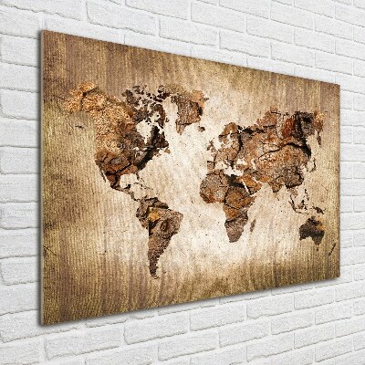 Acrylic wall art World map wood