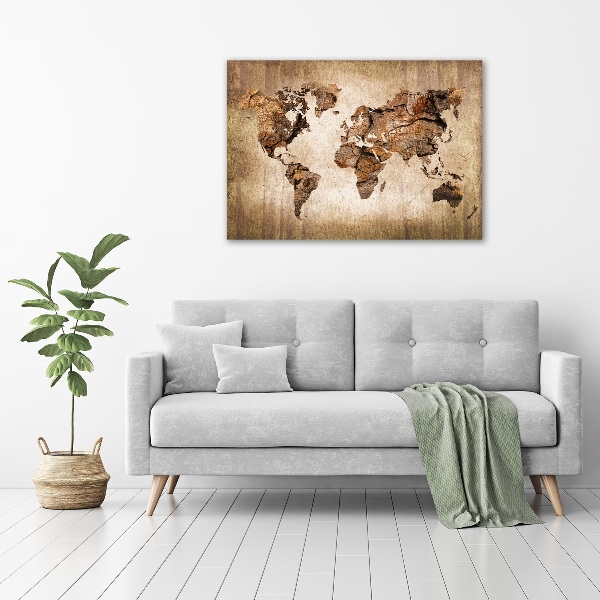 Acrylic wall art World map wood