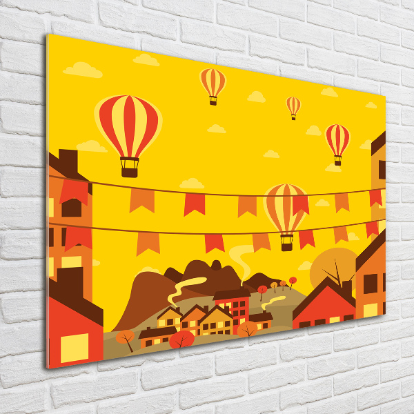 Wall art acrylic Balloons over the city