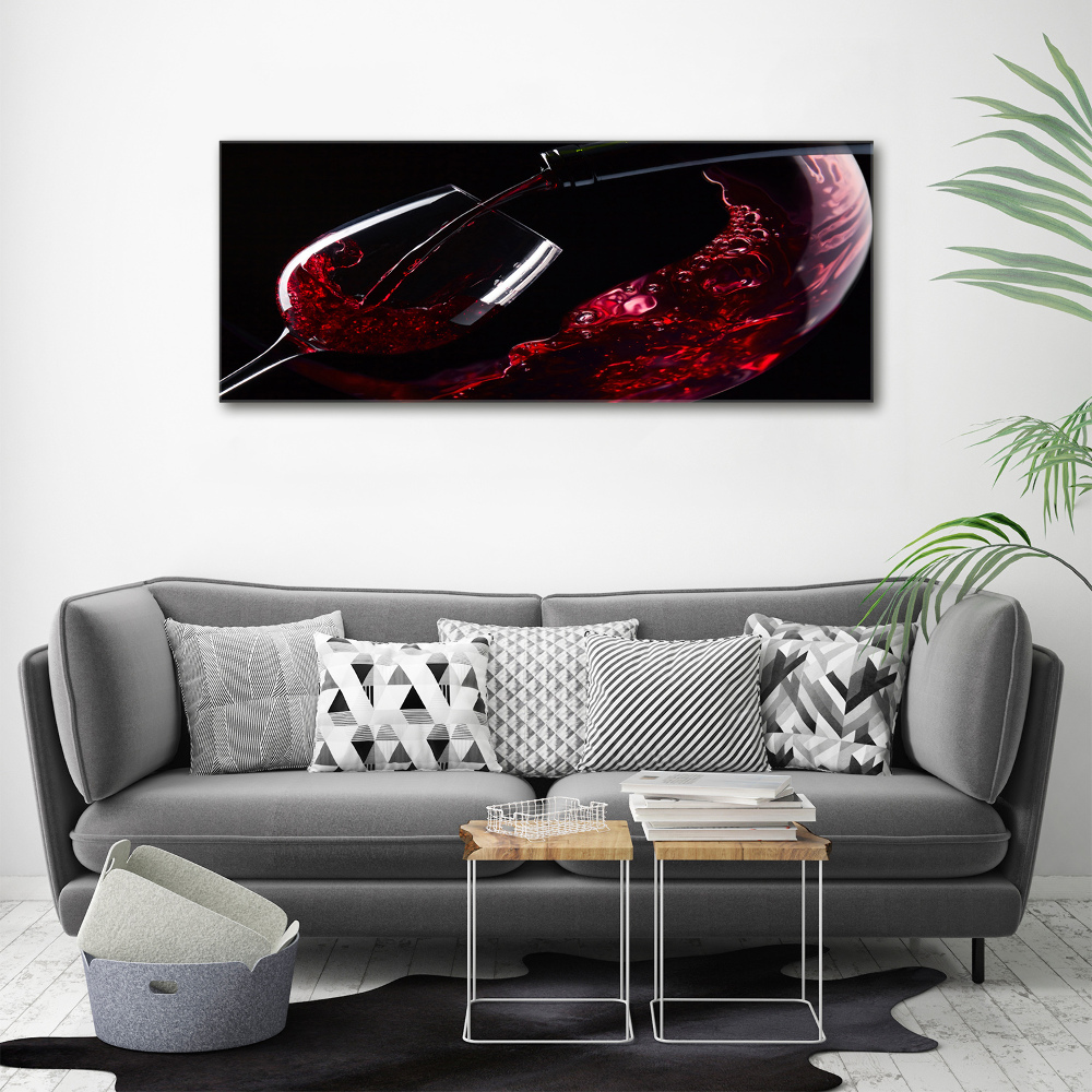 Glass acrylic wall art Red wine