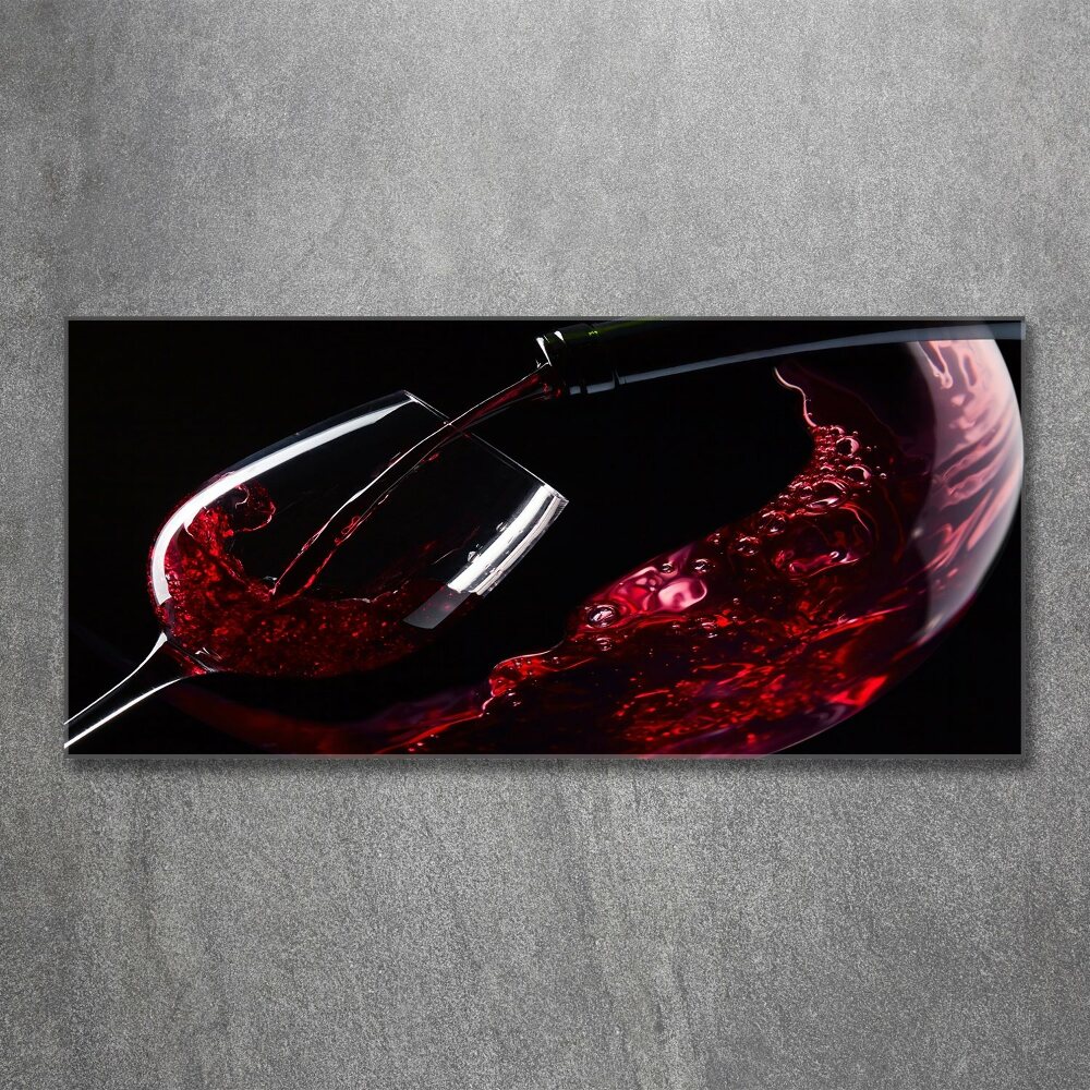 Glass acrylic wall art Red wine