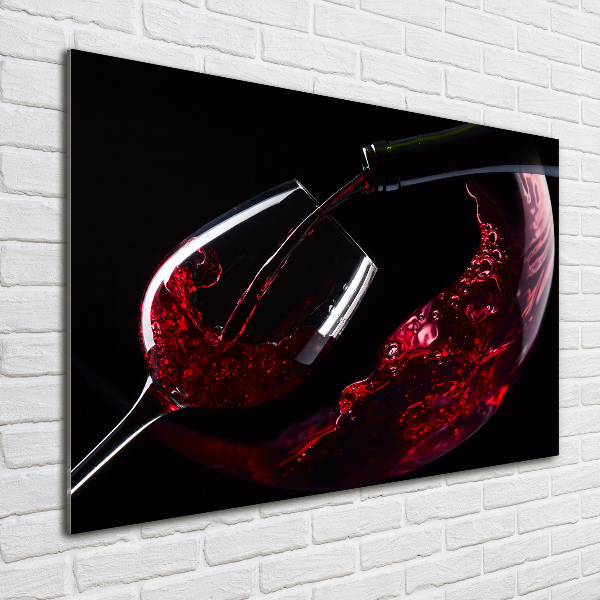 Glass acrylic wall art Red wine