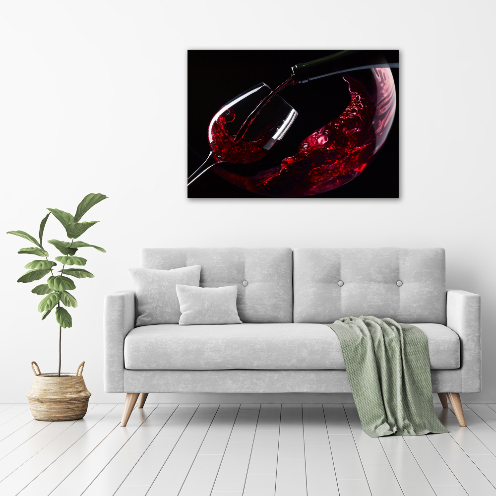 Glass acrylic wall art Red wine