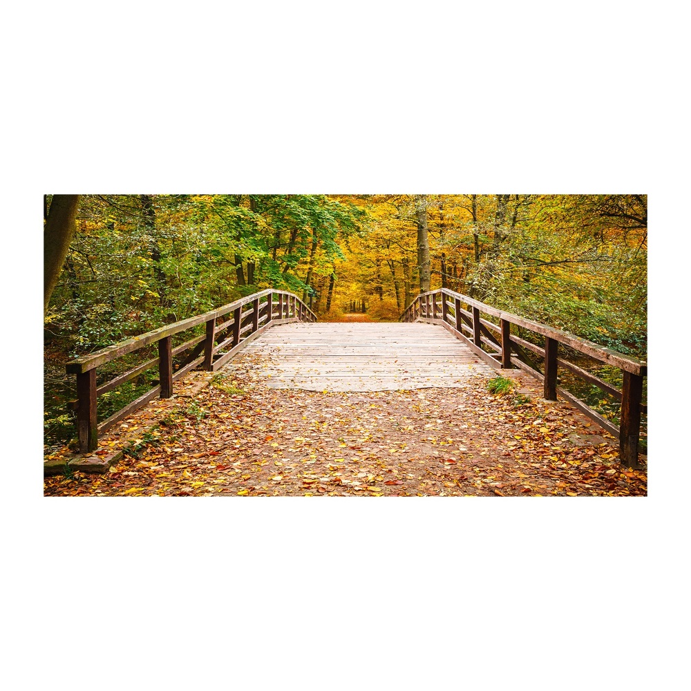 Print on acrylic Bridge in the Forest Autumn