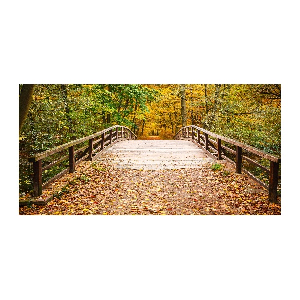 Print on acrylic Bridge in the Forest Autumn