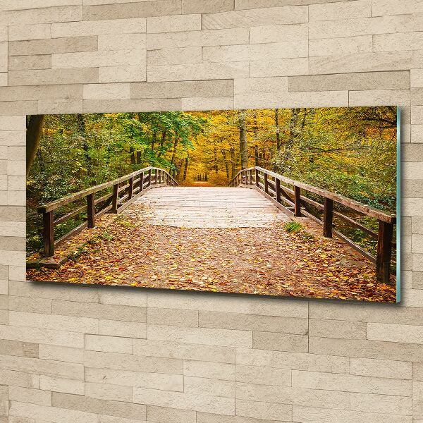 Print on acrylic Bridge in the Forest Autumn