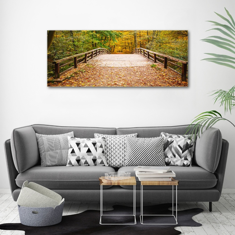 Print on acrylic Bridge in the Forest Autumn