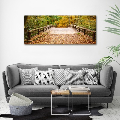 Print on acrylic Bridge in the Forest Autumn