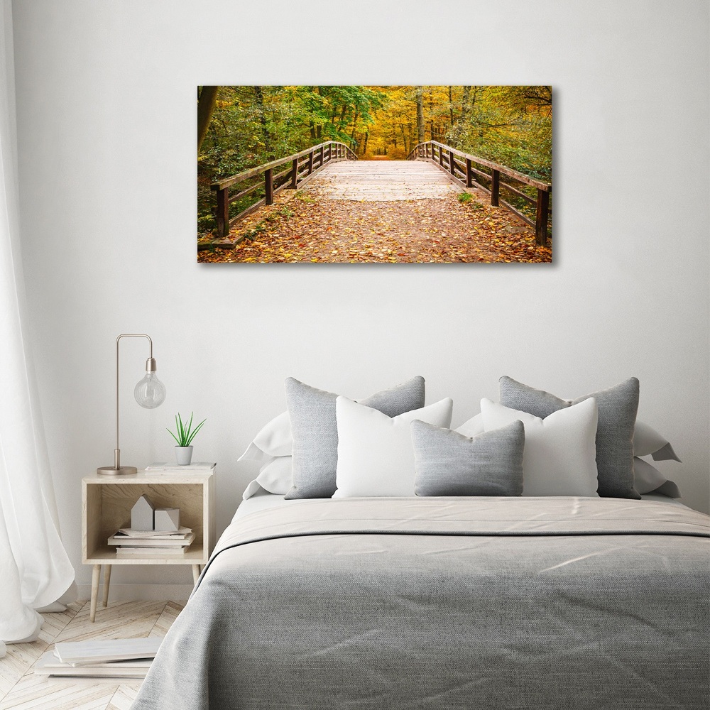 Print on acrylic Bridge in the Forest Autumn