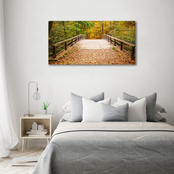 Print on acrylic Bridge in the Forest Autumn