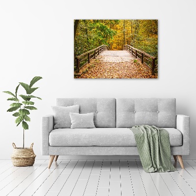 Print on acrylic Bridge in the Forest Autumn