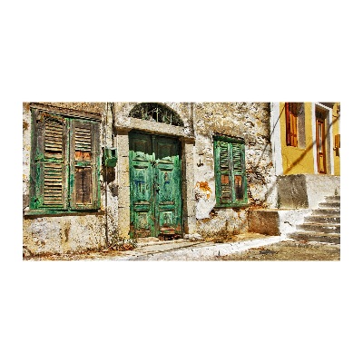 Glass acrylic wall art Greek streets