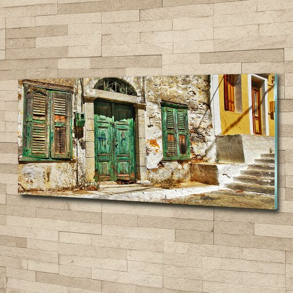 Glass acrylic wall art Greek streets