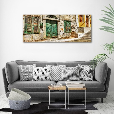 Glass acrylic wall art Greek streets