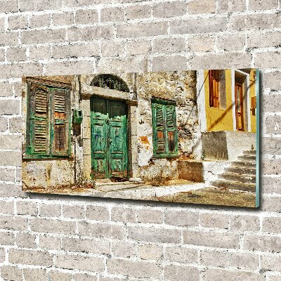 Glass acrylic wall art Greek streets