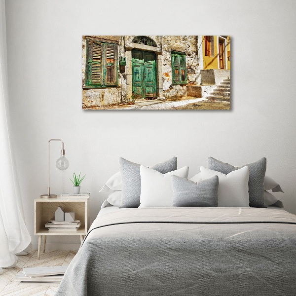 Glass acrylic wall art Greek streets