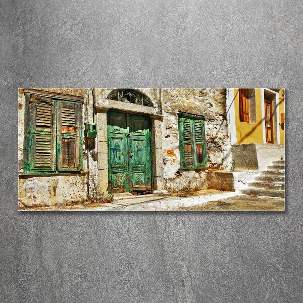 Glass acrylic wall art Greek streets