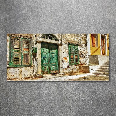 Glass acrylic wall art Greek streets