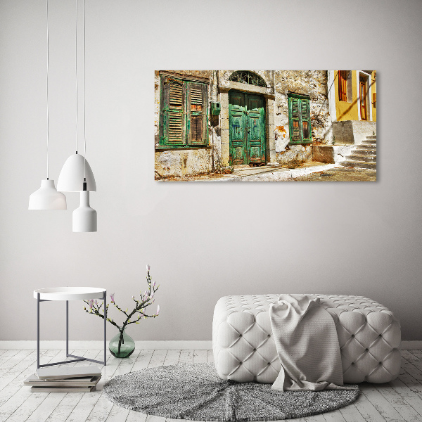 Glass acrylic wall art Greek streets