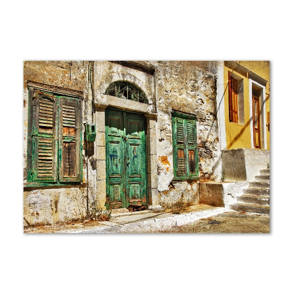 Glass acrylic wall art Greek streets