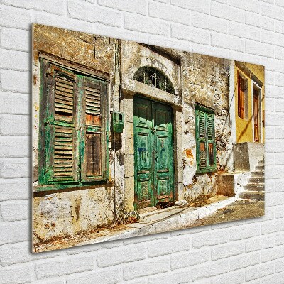 Glass acrylic wall art Greek streets