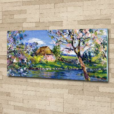 Wall art acrylic Spring landscape