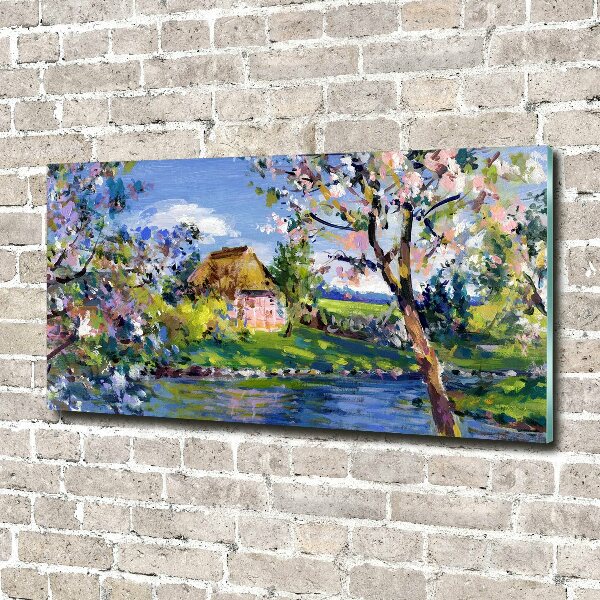 Wall art acrylic Spring landscape