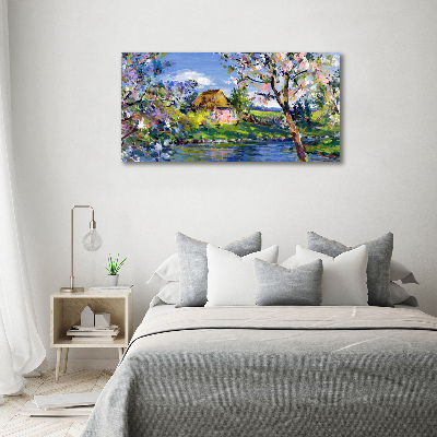 Wall art acrylic Spring landscape