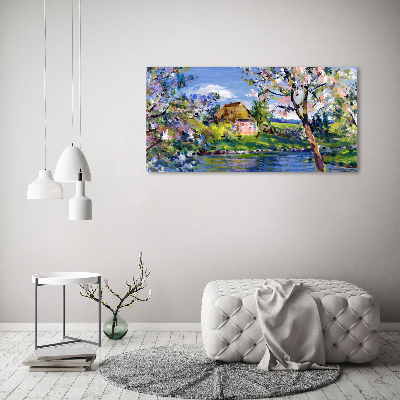 Wall art acrylic Spring landscape