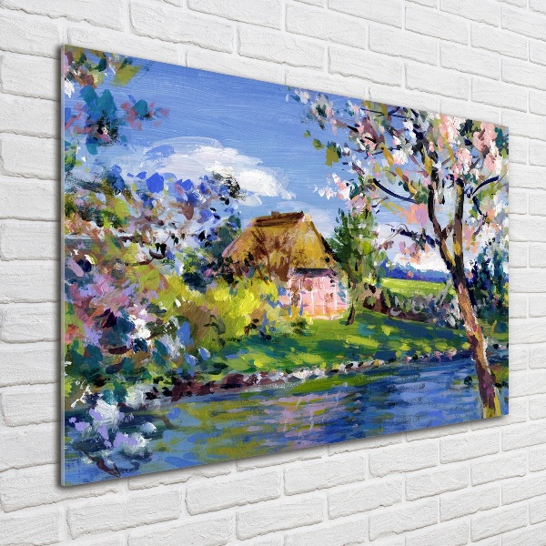 Wall art acrylic Spring landscape