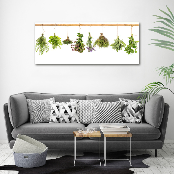 Glass acrylic wall art Herbs on a string