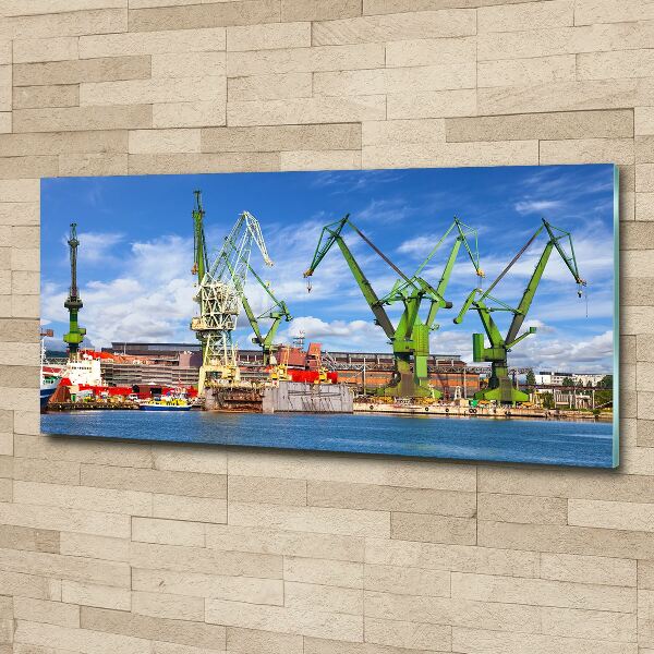 Glass acrylic wall art Shipyard in Gdańsk