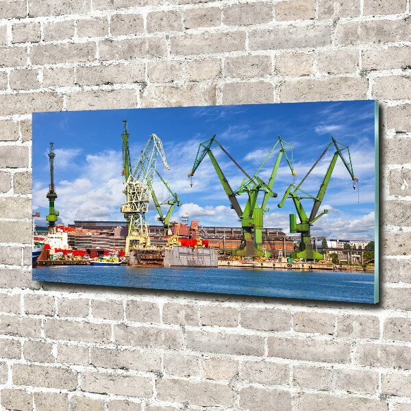 Glass acrylic wall art Shipyard in Gdańsk