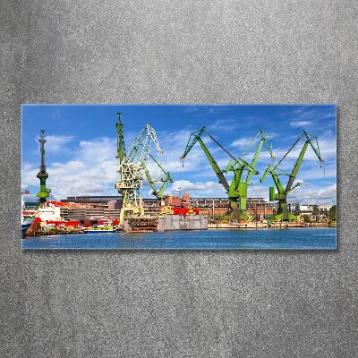 Glass acrylic wall art Shipyard in Gdańsk