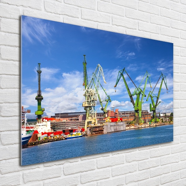 Glass acrylic wall art Shipyard in Gdańsk